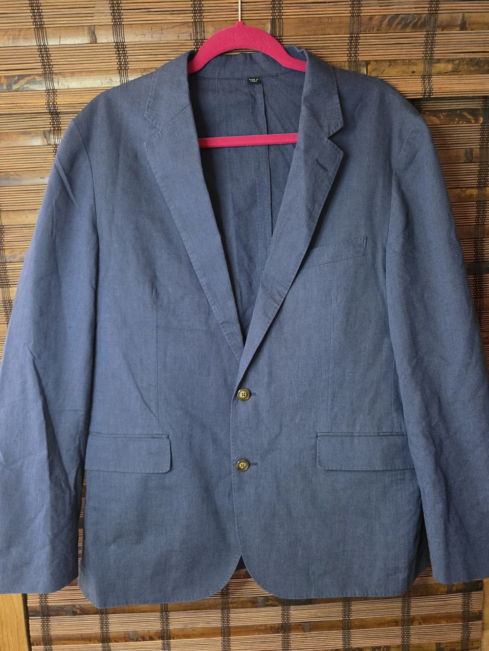 J Crew 42S Ludlow Slim Portugese Somelos Navy Blue Cotton Linen blazer new